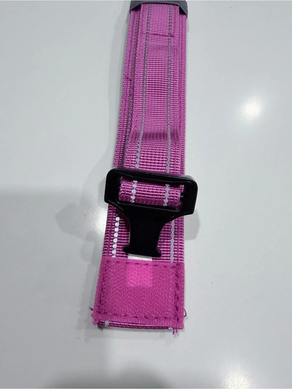 Pink Reflective Dog Collar with Metal Buckle